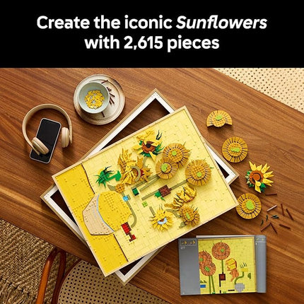 LEGO Art Vincent Van Gogh – Sunflowers Building Set for Adults - Home Decor Idea - Brick Built Painting - Gift for Birthdays - 31215