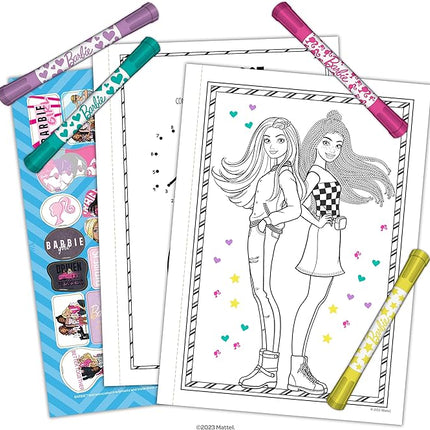 Barbie Coloring Book with Stickers, 4 Stamper Markers Included, 48 Pages, Mattel 54333