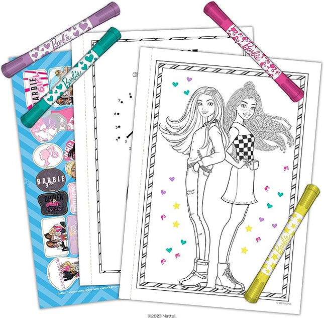 Barbie Coloring Book with Stickers, 4 Stamper Markers Included, 48 Pages, Mattel 54333