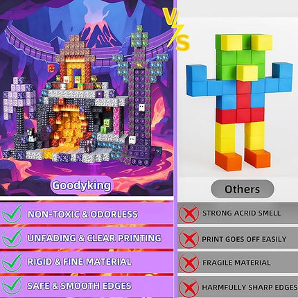 Magnetic Blocks, 120 PCS Magnetic Building Blocks, STEM Constructions Magnet Blocks for Boys Girls Age 3 4 5 6 7 8 9 10, Sensory Stacking Toy Christmas Birthday Gifts for Kids