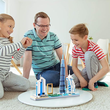 World Famous Landmarks Architecture Skylines Series Dubai Skyline Micro Building Blocks Set for Adult and Children Age of 14+ Assembly Construction 3D Toy Present Kit 2545 pcs