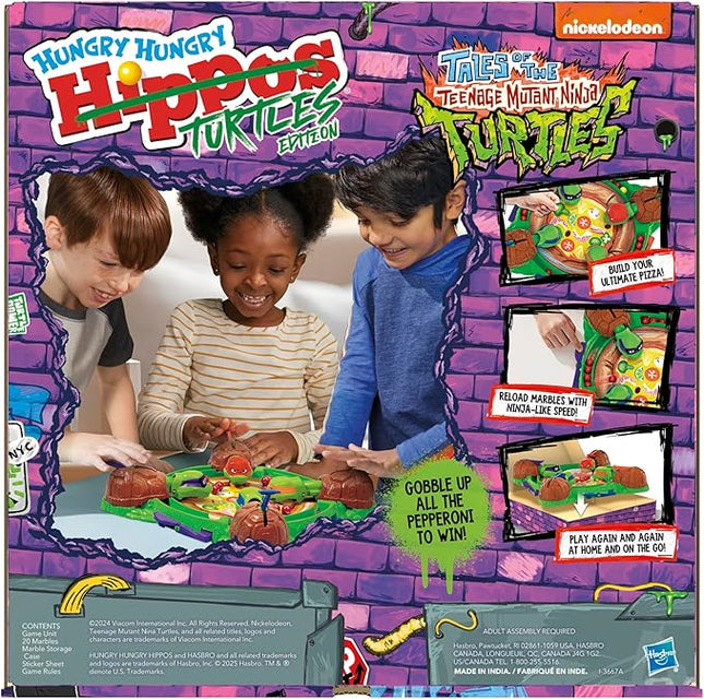 Hungry Hungry Hippos: Teenage Mutant Ninja Turtles Edition Game | Ages 4 and Up | 2 to 4 Players | Kids Board Games | Gifts for Preschoolers (Amazon Exclusive)