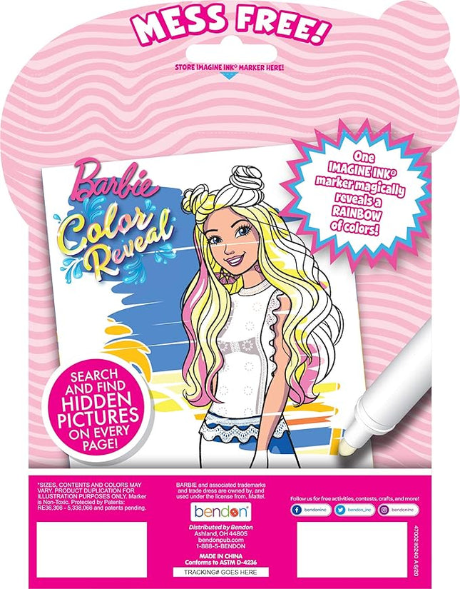 Bendon Barbie Mattel 20-Page Imagine Ink Magic Pictures with 1 Mess Free Marker 47002