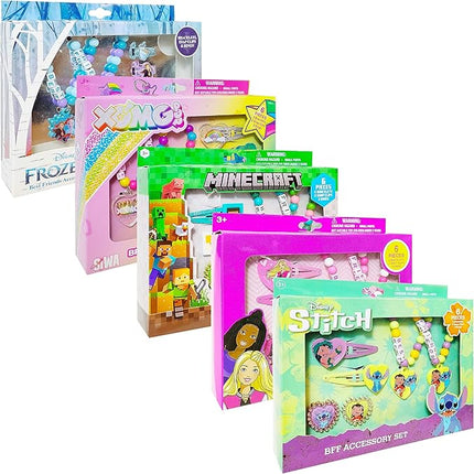 LUV HER Disney Stitch Girls BFF 6 Piece Toy Jewelry Box Set with 2 Rings, 2 Bead Bracelets and Snap Hair Clips Ages 3+