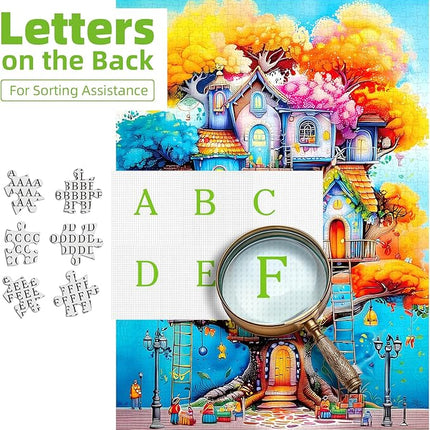 Blueforest 1000 Piece Jigsaw Puzzle for Adults - Magical Treehouse Fantasy Art with Autumn Forest, Vibrant Colors & Puzzle Design, Challenging Adult Puzzle for Display (27.5x19.7 Inches)