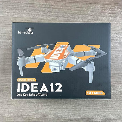 LE-IDEA Mini Drone with Camera 1080P, IDEA12 FPV Foldable Drone for Adults, 270° Obstacle Avoidance, One-Key Take Off/Landing, Headless Mode, 3 Speed Adjustment, RC Quadcopter for Beginners (Orange)