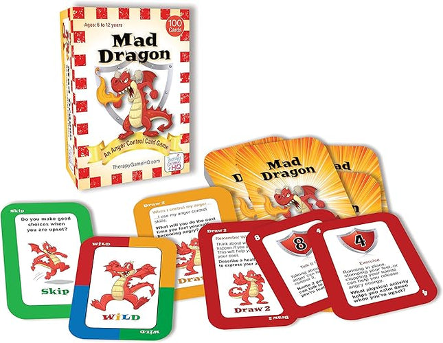 Mad Dragon - an Anger Control Card Game for Kids Aged 6 to 12. Fun and Therapeutic Card Game Teaching Anger Control.