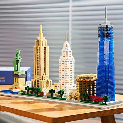 New York Iconic Architecture Skyline Micro Building Blocks – Challenging Construction Set for Adults and Teens 14+ 3452 Pieces, Perfect Home and Office Decoration, Gift for Friends