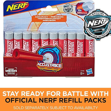 Nerf Thunderhawk AccuStrike Mega Toy Blaster - Longest Blaster - 10 Official AccuStrike Mega Darts, 10-Dart Clip, Bipod - for Kids, Teens, and Adults