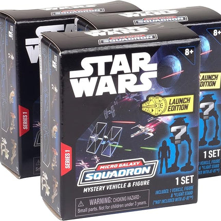 Star Wars Micro Galaxy Squadron Scout Class Blind Box, 3-Pack - Series 1 - Receive 3 of 6 Assorted Collectible 2.5" Vehicles & 1" Figure - Gift for Kids, Teens, Adults - 8+