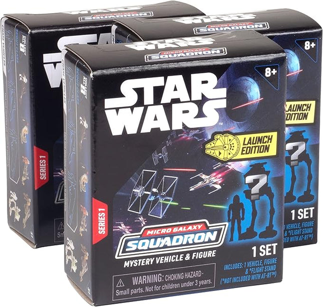 Star Wars Micro Galaxy Squadron Scout Class Blind Box, 3-Pack - Series 1 - Receive 3 of 6 Assorted Collectible 2.5" Vehicles & 1" Figure - Gift for Kids, Teens, Adults - 8+