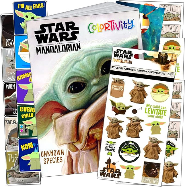 Bendon Star Wars Mandalorian Coloring Book Set with Baby Yoda Stickers Coloring Book, and More(Star Wars Classic)
