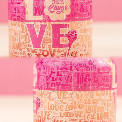 Chupa Chups X PieceRelax 3D Puzzle Jar 96 Plastic Pieces for Adults - Sweet Days - Full of Love Use Includes Divider as Pen and Utensils Holder with Wooden Lid for Kitchen Dining Study [BB1045]