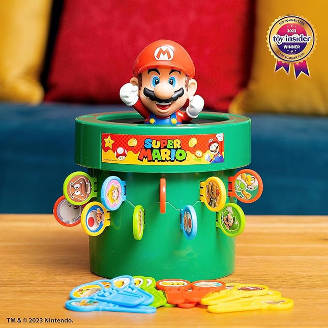 TOMY Pop Up Super Mario Board Game - Family and Preschool Games for Family Game Night - Kids Activities and Super Mario Toys - Girls and Boys Games - 2-4 Players - Ages 4 Years and Up