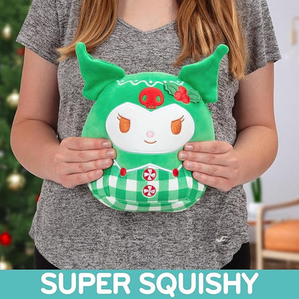 Squishmallows Original 8-Inch Hello Kitty: Kuromi Christmas Plush - Official Jazwares Sanrio - Collectible Soft & Squishy Stuffed Animal Toy- 2025 Limited Edition Gift for Kids, Girls & Boys