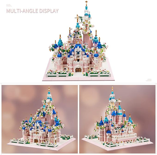 Architecture Castle with Flower Series Micro Blocks Building Sets for Adults and Teens, 4000+ PCS Bricks Building Blocks - Upgrade Version
