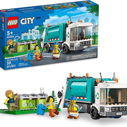 LEGO City Recycling Truck, Toy Vehicle Set with 3 Sorting Bins, Gift Idea for Kids 5 Plus Years Old, Educational Sustainable Living Series, 60386
