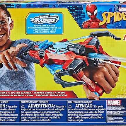 Marvel Spider-Man Spider Strike ‘N Splash Blaster, Super Hero Toys for Kids, Ages 5 and Up, Nerf Blaster for Kids, Water Blast Feature