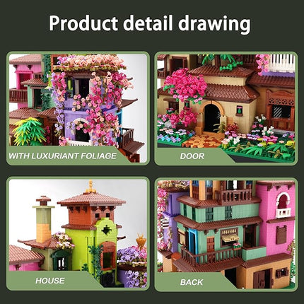 Architecture Cherry Blossom Villa Tree House Micro Building Blocks Set for Adults 14+ 7080PCS, Flower House Creative Collectible Models