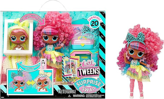 L.O.L. Surprise! Tweens Surprise Swap Curls-2-Crimps Cora Fashion Doll with 20+ Surprises Including Styling Head and Fabulous Fashions and Accessories – Great Gift for Kids Ages 4+