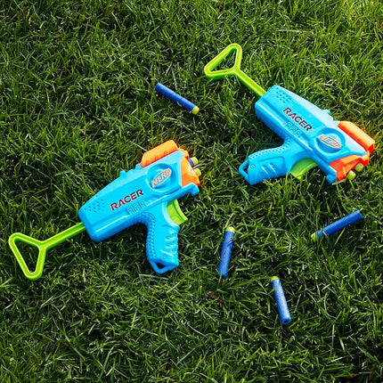 NERF Elite Junior Racer Easy Play Dart Blaster, 4 Nerf Elite Darts, Nerf Blaster Outdoor Toys, for Kids, Ages 6+