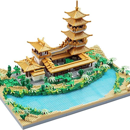 Chinese Architecture Micro Building Blocks Crescent Moon Spring Collection Model for Display for Adults Decorative Creative Toy Present for Age of 14+ 3350 PCS