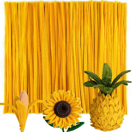 Caydo 200 Pieces Blonde Pipe Cleaners,Thick Fluffy Chenille Stems, Pipe Cleaner Crafts for Arts & Crafts, Perfect for Making Animals, Flowers, and Valentine's Day Decorations