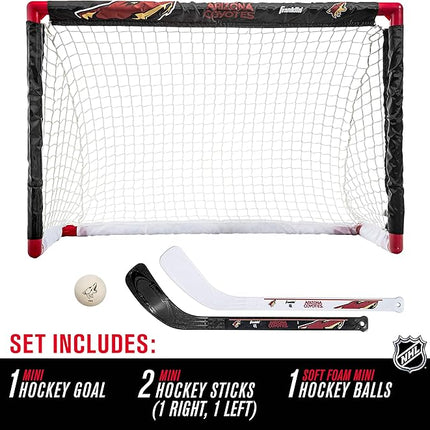 Franklin Sports NHL Mini Hockey Set - Kids Indoor Knee Hockey Goal, Ball, + 2 Stick Combo - Youth Team Indoor Toy Set - Official - Ages 3+