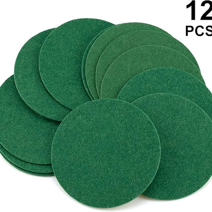 12 Pack Self Adhesive Air Hockey Mallet Felt Pads 94mm Felt Pad Replacement for Air Hockey Pushers