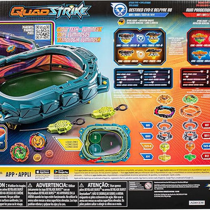 Beyblade Burst QuadStrike Light Ignite Battle Set Stadium, 2 Spinning Tops, and 2 Launchers, Toys for 8 Year Old Boys & Girls & Up (Amazon Exclusive)