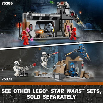 LEGO Star Wars: The Mandalorian Paz Vizsla and Moff Gideon Battle, Fun Building Set for Kids, Collectible Star Wars Toy with 4 Minifigures, Star Wars Birthday Gift for 7 Year Old Boys and Girls, 75386