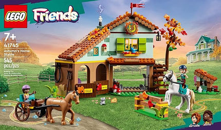 LEGO Friends Autumn’s Horse Stable Building Toys - Horse Toys for Girls & Boys, Ages 7+ - Includes 2 Minifigures, 2 Horses, Carriage, & More - Birthday Gift Idea - 41745
