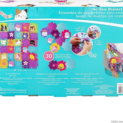 Fashion Angels Squishmallows No-Sew Blanket Kit, Set Includes Assorted Polar Fleece Squares, Ideal Craft Activity for Girls & Boys