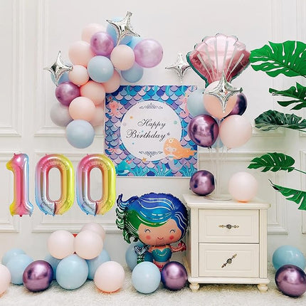 Smlpuame 40 Inch Number Balloons 0-9 Rainbow Gradient Large Number 100 Balloons, Digital Balloons for Birthday Party Celebration Decorations, Helium Foil Number Balloons for Wedding Anniversary