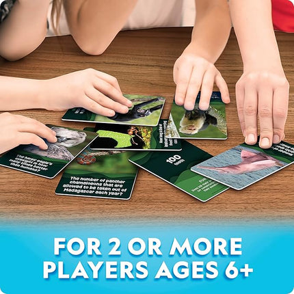 National Geographic Anyone's Guess Rainforest Animals Trivia Cards - Kids Trivia Card Game with 55 Jumbo Cards, Animal Games, Trivia Game