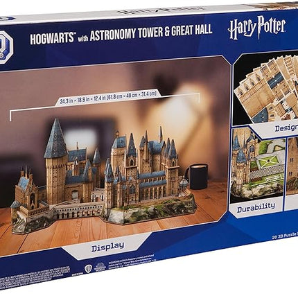 4D Build, Harry Potter Deluxe Hogwarts Castle 3D Model Kit with Tower & Great Hall, Harry Potter Collectibles & Desk Decor, Building Toys, 384 Pieces, 3D Puzzles, Gift Ideas for Ages 12 & Up