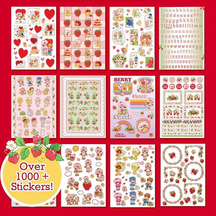Strawberry Shortcake 1,000+ Sticker Book, Cute Stickers for Kids, Scrapbooking, Planning, Journaling, Water Bottles, Letter Stickers, and Gifts for 7-Year-Old Girls.