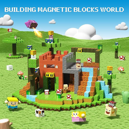 Magnetic Blocks - 150 PCS Magnets Game-Based Building Block for Ages 3,4,5,6,7,8,9,10,11 Kids Birthday Toy Sets Present, Stacking Cubes Construction Gift for Toddlers Boys & Girls, 0.8in