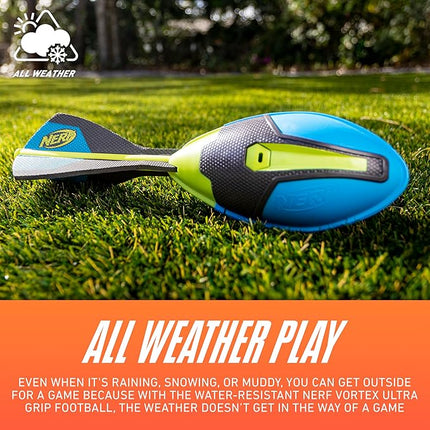 Nerf Vortex Ultra Grip Football, Designed for Easy Catching, Howling Whistle Sound, Distance-Optimizing Tail, Water-Resistant, All-Weather Play