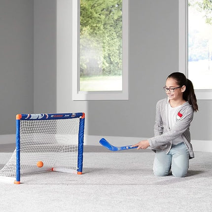Franklin Sports NHL Mini Hockey Set - Kids Indoor Knee Hockey Goal, Ball, + 2 Stick Combo - Youth Team Indoor Toy Set - Official - Ages 3+