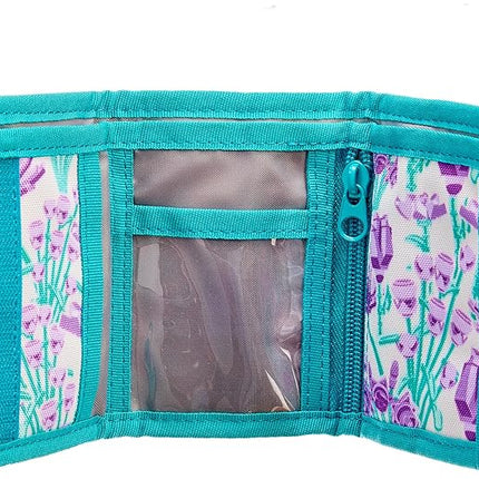 LEGO Trifold Wallet, Kids Unisex Wallet for Boys and Girls, with Clear ID Window, Card and Cash Pockets and Secure Hook and Loop Closure, Purple Bouquet