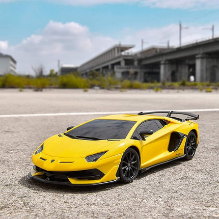 BEZGAR 1:24 Scale Lambo Remote Control Car, Electric Sport Racing Hobby Lambo Toy Car Model Vehicle, RC Car Toys for 3 4 5 6 7 8 Boys and Girls(Yellow)