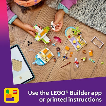 LEGO Friends Creative Beach and Travel Suitcase Toy Building Set - Portable Pretend Play Set for Kids, Girls and Boys, Ages 5+ - Gift for Birthdays - Preschool Toy with 2 Minidolls - 42672