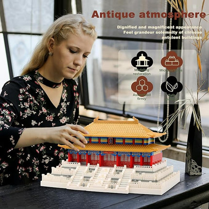 Chinese Architecture Micro Building Blocks Set Hall of Supreme Harmony Collection Model for Display 2166PCS Creative Toy Building Sets for Adults and Age 14+