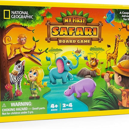 National Geographic My First Safari Board Game for Kids 4-6 – Animal Game for Kids & Adults, Cooperative Fun Perfect for Family Game Night, Kids Board Games, Games for Family Night