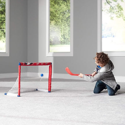 Franklin Sports NHL Mini Hockey Set - Kids Indoor Knee Hockey Goal, Ball, + 2 Stick Combo - Youth Team Indoor Toy Set - Official - Ages 3+