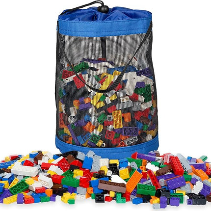Play Platoon 1120 Pieces Building Bricks Set - 10 Classic Color Blocks - Bulk Building Blocks Compatible with Major Brands - 14 Different Shape Bricks - Includes Wheels, Tires, Axles, Windows & Door