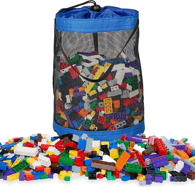 Play Platoon 1120 Pieces Building Bricks Set - 10 Classic Color Blocks - Bulk Building Blocks Compatible with Major Brands - 14 Different Shape Bricks - Includes Wheels, Tires, Axles, Windows & Door
