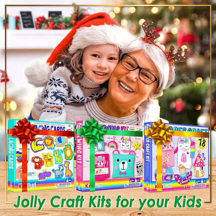 KRAFUN Beginner Unicorn My First Lacing Card Kit for Kids Arts & Crafts, 10 Easy Princess, Mermaid, Lacing Projects, Toddlers Lace Project, Fine Motor Preschool Skills Toys