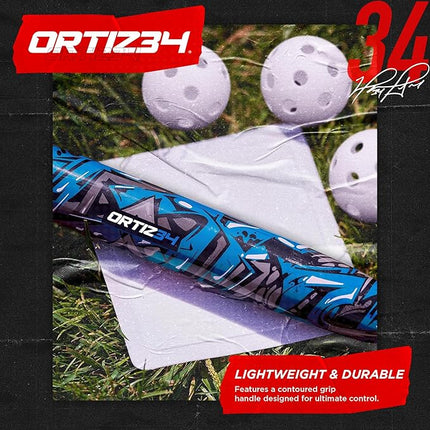 Bat & Ball Set - Graffiti Plastic Bat & Ball Homerun Set- David Ortiz Backyard Baseball Set for Youth, Kids, Teenagers, Adults (Bat & Ball Set, Blue)